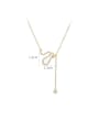 thumb Brass Cubic Zirconia Snake Dainty Necklace 2
