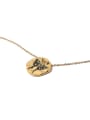thumb Brass Enamel Butterfly Minimalist Round Pendant Necklace 3