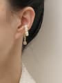 thumb Brass Imitation Pearl Geometric Minimalist Single Earring(Only one) 1