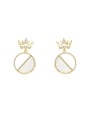 thumb Copper Shell Crown Minimalist Drop Trend Korean Fashion Earring 0