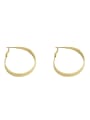 thumb Brass Smooth Round Vintage Hoop Earring 3
