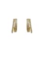 thumb Brass Imitation Pearl Geometric Minimalist Clip Earring 0