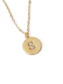 thumb Brass Message Vintage round pendant Necklace 2