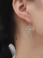 thumb Brass Cubic Zirconia Bowknot Dainty Drop Trend Korean Fashion Earring 2