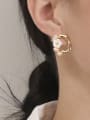 thumb Brass Resin Geometric Flower Vintage Stud Earring 1