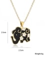 thumb Brass Enamel Elephant Vintage Necklace 2