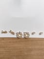 thumb Brass Cubic Zirconia  Trend Smiley Letter Stud Earring 1
