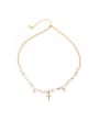 thumb Brass Natural Stone Irregular Minimalist Necklace 0
