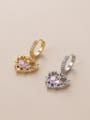 thumb Brass Cubic Zirconia Crown Cute Single Earring(Only-One) 4