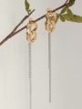thumb Brass geometry  Tassel Vintage Threader Earring 4