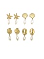 thumb Brass Imitation Pearl Geometric Vintage Drop Earring 0