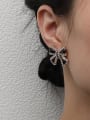 thumb Alloy Cubic Zirconia Enamel Bowknot Minimalist Stud Earring 1