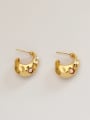 thumb Brass Imitation Pearl Geometric Vintage Stud Trend Korean Fashion Earring 2