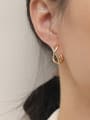 thumb Brass Rhinestone Cross Minimalist Stud Earring 1