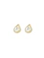 thumb Brass Imitation Pearl Water Drop Trend Stud Earring 0