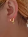thumb Brass Heart Minimalist Drop Earring 1