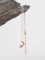 thumb Brass Freshwater Pearl Moon Artisan Pandant Necklace 0