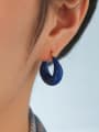 thumb Brass Enamel single Geometric Minimalist Huggie Earring 1