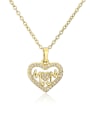 thumb Brass Cubic Zirconia Heart Dainty Letter MOM Pendant Necklace 4