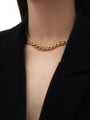 thumb Brass Hollow Geometric  Chain Vintage Necklace 1