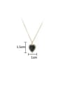 thumb Brass Cubic Zirconia Black Heart Dainty Necklace 2