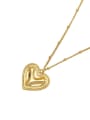 thumb Brass Smooth Heart Vintage  Pendant Trend Korean Fashion Necklace 0
