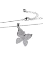 thumb Brass  Cubic Zirconia Butterfly Dainty Necklace 2