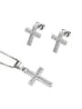 thumb Brass Cubic Zirconia Cross Dainty Initials Necklace 1