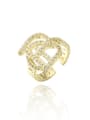 thumb Brass Cubic Zirconia Letter Vintage Band Ring 0