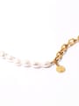 thumb Brass Freshwater Pearl Geometric Chain Vintage Necklace 2