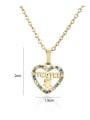 thumb Brass Cubic Zirconia Letter Minimalist Heart Pendant Necklace 4