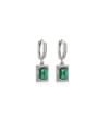 thumb Brass Cubic Zirconia Square Vintage Stud Earring 0