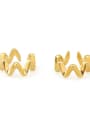 thumb Brass  Minimalist Twisted Z-shapedClip Earring 3