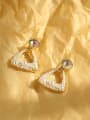 thumb Brass Imitation Pearl Triangle Bohemia Stud Trend Korean Fashion Earring 3