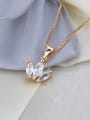 thumb Brass  Irregular  Cubic Zirconia Earring and Necklace Set 1