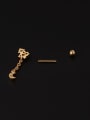 thumb Brass Cubic Zirconia Moon Cute Single Earring(Single Only One) 2