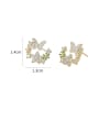 thumb Brass Cubic Zirconia Enamel Flower Dainty Stud Earring 3