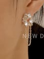 thumb Brass Crystal Tassel Dainty Drop Trend Korean Fashion Earring 1