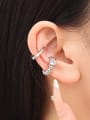 thumb Brass Cubic Zirconia Heart Hip Hop Single Earring 1