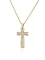 thumb Brass Cubic Zirconia Cross Vintage Regligious Necklace 0