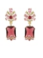 thumb Brass Cubic Zirconia Flower Luxury Cluster Earring 4