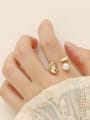 thumb Brass Imitation Pearl Geometric Vintage Band Fashion Ring 1