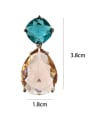 thumb Brass Glass Stone Water Drop Luxury Drop Earring 2