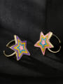 thumb Brass Enamel Five-pointed star Trend Band Ring 3