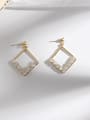 thumb Copper Cubic Zirconia Geometric Minimalist Drop Trend Korean Fashion Earring 1