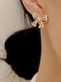 thumb Brass Cubic Zirconia Bowknot Vintage Stud Trend Korean Fashion Earring 1