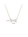 thumb Brass Cubic Zirconia Bowknot Dainty Necklace 2