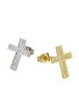 thumb Brass Cubic Zirconia Cross Dainty Initials Necklace 4