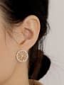 thumb Brass Hollow Geometric Artisan Stud Trend Korean Fashion Earring 1