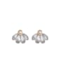thumb Brass Flower Minimalist Stud Earring 0
